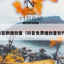 抖音刷播放量（抖音免费播放量软件）