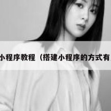 搭建小程序教程（搭建小程序的方式有几种）