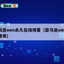 亚马逊aws永久在线观看（亚马逊aws怎么使用）