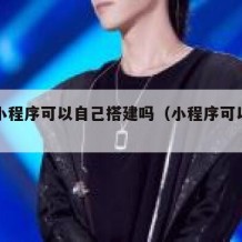 微信小程序可以自己搭建吗（小程序可以自己做么）