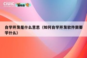 自学开发是什么意思（如何自学开发软件需要学什么）