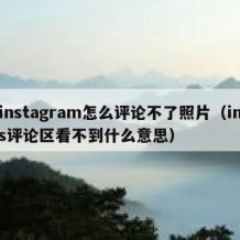 instagram怎么评论不了照片（ins评论区看不到什么意思）