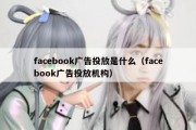 facebook广告投放是什么（facebook广告投放机构）