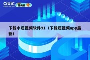 下载小短视频软件91（下载短视频app最新）