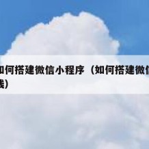 自己如何搭建微信小程序（如何搭建微信小程序赚钱）