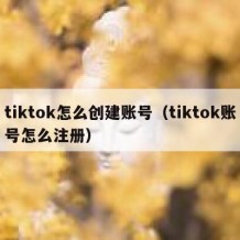 tiktok怎么创建账号（tiktok账号怎么注册）