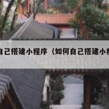 如何自己搭建小程序（如何自己搭建小程序平台）