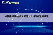 如何搭建网站接入其他api（网站怎样搭建）