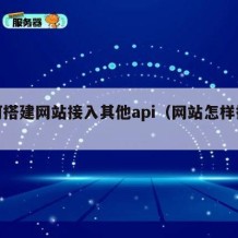 如何搭建网站接入其他api（网站怎样搭建）