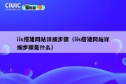 iis搭建网站详细步骤（iis搭建网站详细步骤是什么）