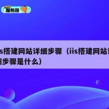 iis搭建网站详细步骤（iis搭建网站详细步骤是什么）