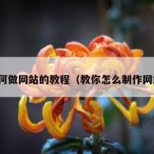 如何做网站的教程（教你怎么制作网站）