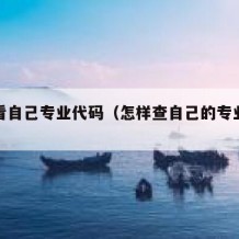 如何看自己专业代码（怎样查自己的专业代码）