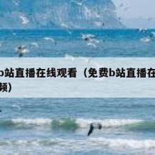 免费b站直播在线观看（免费b站直播在线观看视频）