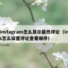 instagram怎么显示最热评论（ins怎么设置评论查看顺序）