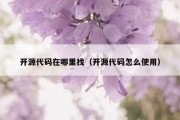 开源代码在哪里找（开源代码怎么使用）