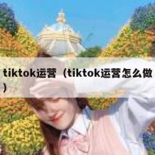 tiktok运营（tiktok运营怎么做）