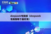 deepseek电脑版（deepseek电脑版哪个最好用）