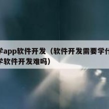 自学app软件开发（软件开发需要学什么!自学软件开发难吗）
