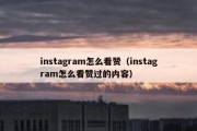 instagram怎么看赞（instagram怎么看赞过的内容）