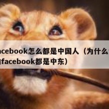 facebook怎么都是中国人（为什么我的facebook都是中东）