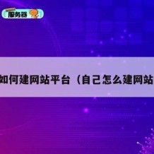 自己如何建网站平台（自己怎么建网站赚钱）