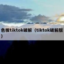 色板tiktok破解（tiktok破解版）