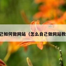 自己如何做网站（怎么自己做网站教程）