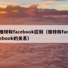 推特和facebook区别（推特和facebook的关系）