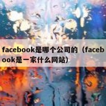 facebook是哪个公司的（facebook是一家什么网站）