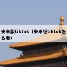 安卓版tiktok（安卓版tiktok怎么看）