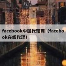 facebook中国代理商（facebook在线代理）