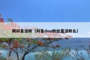 刷抖音活粉（抖音dou粉丝是活粉么）