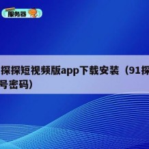 91探探短视频版app下载安装（91探探账号密码）