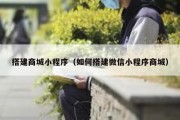 搭建商城小程序（如何搭建微信小程序商城）