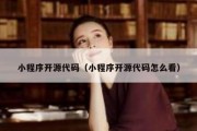 小程序开源代码（小程序开源代码怎么看）