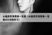 小程序开发费用一览表（小程序开发费用一览表e61华网天下）
