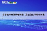 自学软件开发从哪开始（自己怎么学软件开发）