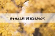 腻子粉怎么刷（墙面怎么刷腻子）