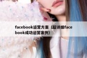 facebook运营方案（超详细facebook成功运营案例）