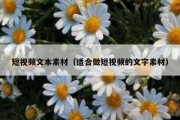 短视频文本素材（适合做短视频的文字素材）