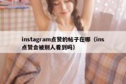 instagram点赞的帖子在哪（ins点赞会被别人看到吗）