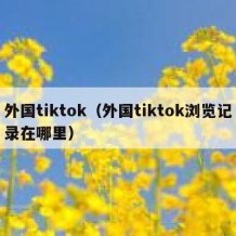 外国tiktok（外国tiktok浏览记录在哪里）