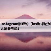 instagram删评论（ins删评论别人能看到吗）