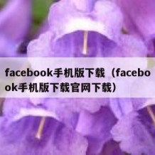 facebook手机版下载（facebook手机版下载官网下载）