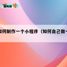 自己如何制作一个小程序（如何自己做一个小程序）