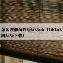 怎么注册海外版tiktok（tiktok国际版下载）