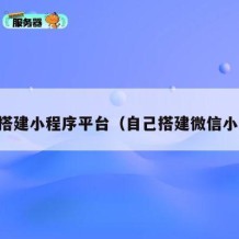 自助搭建小程序平台（自己搭建微信小程序）