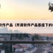 开源软件产品（开源软件产品基座下的垂直AIGC）