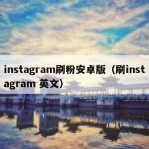 instagram刷粉安卓版（刷instagram 英文）